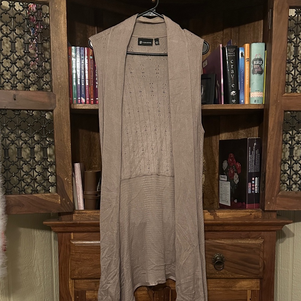Versona Beige Open Knit Vest